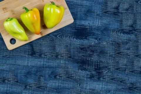High Angle Still Life View of bell pepper copy space Stock Photos