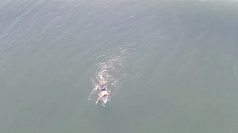 High angle on a surfer Stock Footage 58418387