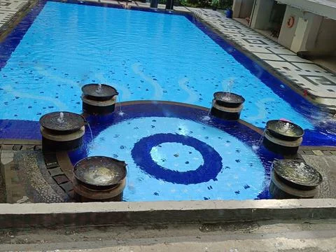 High angle of swimming pool Stock Photos