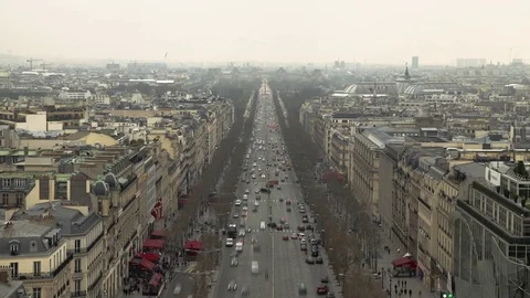 High angle time-lapse of the Champs-Elysees Stock Footage 70231910