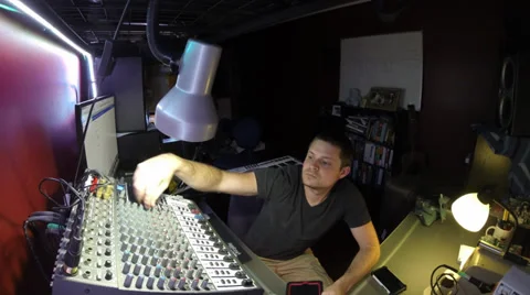 High angle time lapse of a man working in his studio Stock Footage 28651217