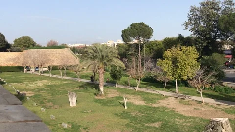 High Angle Time lapse Shot of City Park in Nicosia, Cyprus Stock Footage 101795654