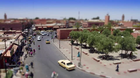 High angle time lapse of a street in Marrakesh Video stock 40730085