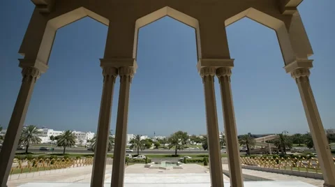 High Angle timeapse of Sultan Qaboos Street from Al Zawawi Mosque Entrance Stock Footage 44722090