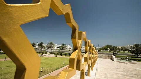 High Angle timeapse of Sultan Qaboos Street from Al Zawawi Mosque Ornament Video stock 44722228