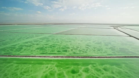 High-Angle Top-Down Aerial View of Mangya Emerald Lake and Kunlun Mountains Stock Footage 343799487