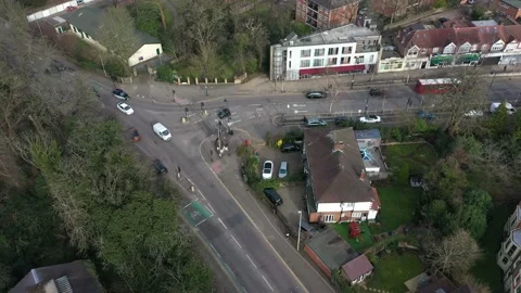 HIGH ANGLE TOP DOWN EUROPEAN CITY REAVEAL AERIAL Video stock 149947130