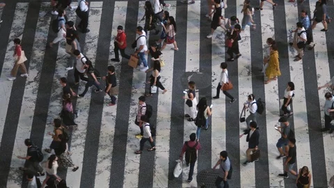 High Angle / Top Down Shot of the People... | Stock Video | Pond5