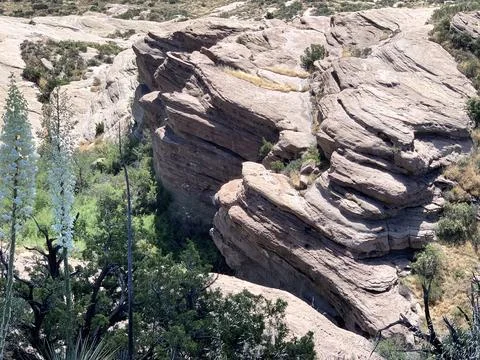 High Angle of Vasquez Rocks Stock Photos