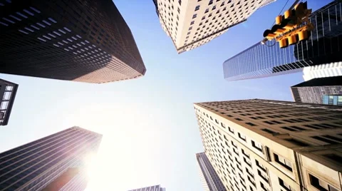 High Angle Vertical approach to a Cities Resolution to Urban Living, NY,USA Stock Footage