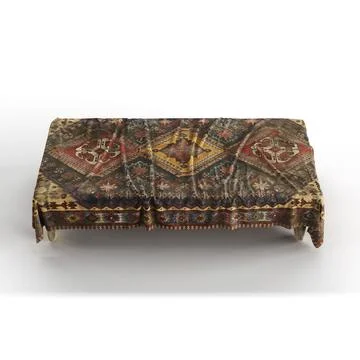 High-angle view of a 3D render of a carpet on a table Stock Illustration
