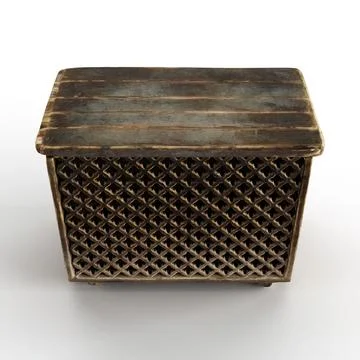 High-angle view of a 3D rendered, wooden storage box Stock Illustration