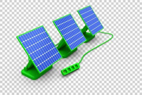 High angle view of 3d solar panels Stock Illustration