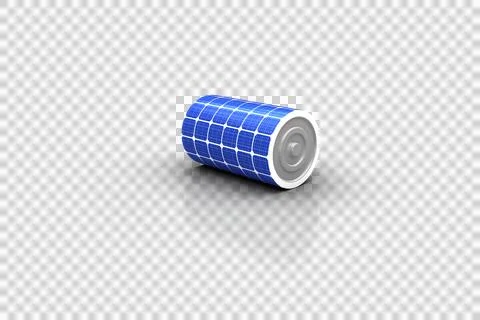 High angle view of 3d solar battery Stock Photos