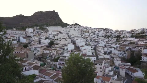 High angle view of Alora city. White village in South of Spain, Andalucia. Stock Footage 304741605