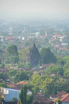 High angle view of ancient stone temple. Stock-Fotos