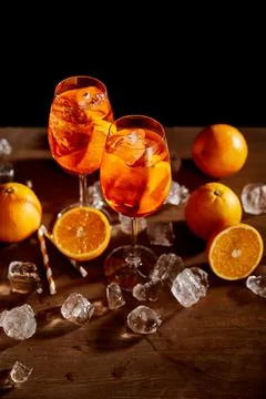 High angle view aperol spritz Stock Photos