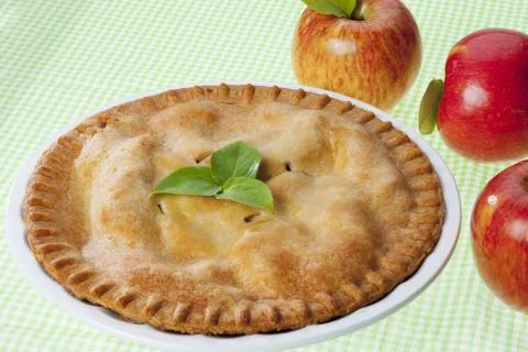 High angle view of a apple pie Stock Photos
