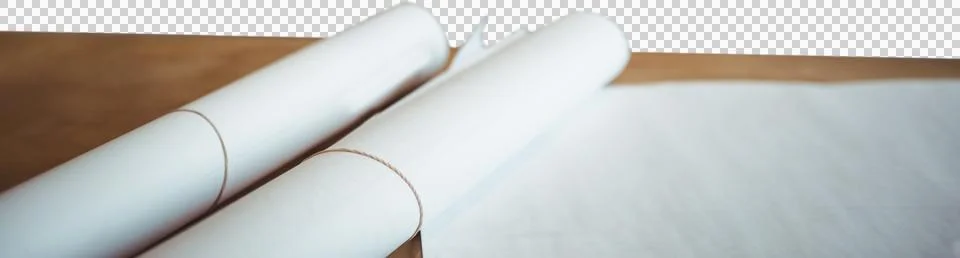 High angle view architect plan on table Stock Illustration