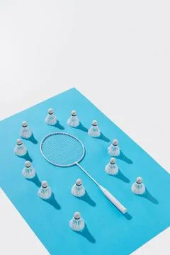 High angle view badminton racket Stock Photos