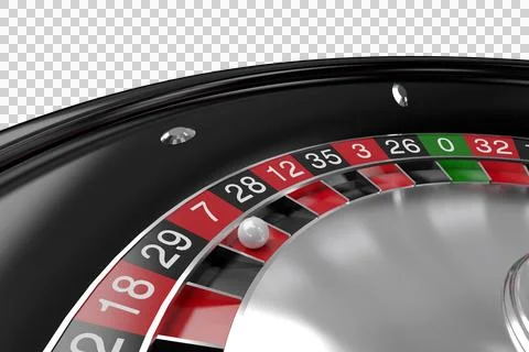 High angle view of ball on 3D roulette wheel Stock Photos