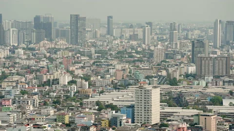 High angle view of Bangkok in the middle of the city as seen from the top Stock Footage 239174218