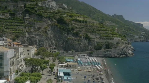 High angle view of beach and mountains. Stock Footage 169475814