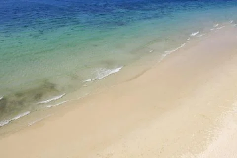 High angle view of the beach and the beautiful sea in summer Stock Photos