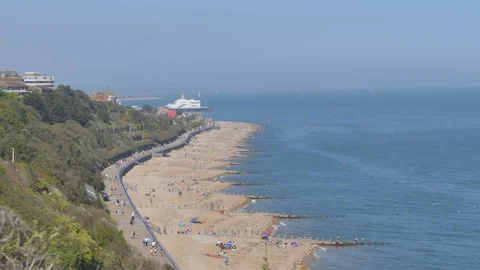 A high angle view of a beach. Stock Footage 112821657