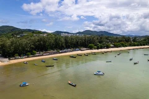 High angle view Beautiful Sea in summer high season at Phuket island Thailand Stock Photos