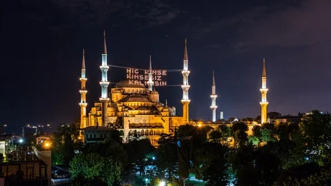 High angle view of The Blue Mosque during Ramadan Vídeo Stock 116910200