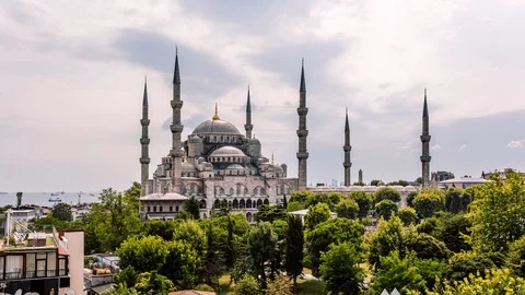 High angle view of The Blue Mosque during Ramadan Stock Footage 116910704