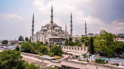 High angle view of The Blue Mosque during Ramadan 库存影片 116912603