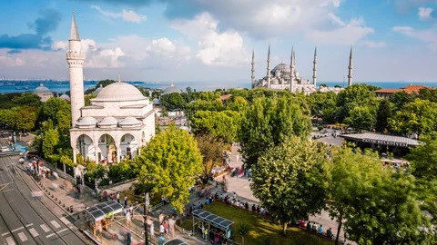 High angle view of The Blue Mosque during Ramadan Vídeo Stock 116914091