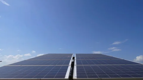 High angle view of blue sky from solar panel Видео 111303798
