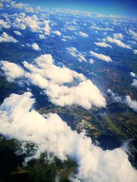 High angle view blue sky and white cloud. Foto stock