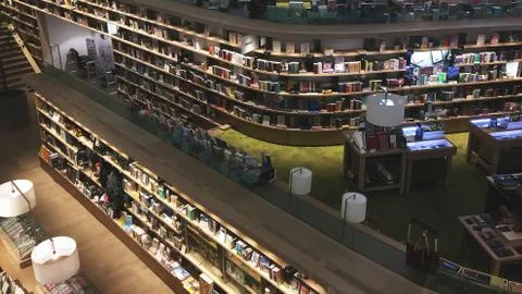 High Angle View of Book Store Foto stock