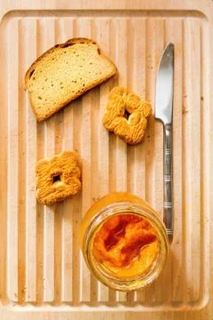 High Angle View Of Breakfast with cookies Foto stock