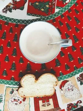 High Angle View Of Breakfast with Swiss Bread Stock Photos