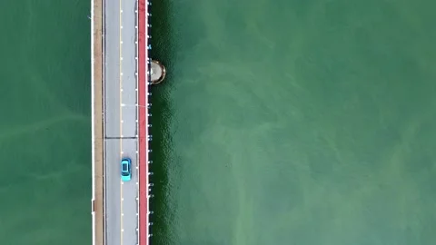 High angle view of the bridge. Stock Footage 208826279