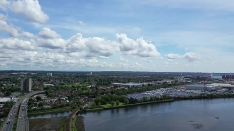 High Angle View of British City of England UK Stock Footage 310435896