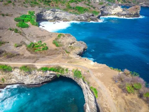 .High angle view of Broken Beach In the island of Nusa Penida, Indonesia. Stock-Fotos
