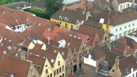 High angle view of Bruges Old Town. 스톡 동영상 145375082