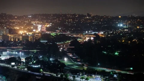 High Angle View of Busy Highways at Night Video stock 76693954