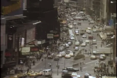 High angle view of busy New York City street Stock Footage 11350335