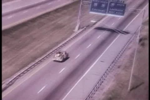 High angle view of car on highway Stock Footage 11366440