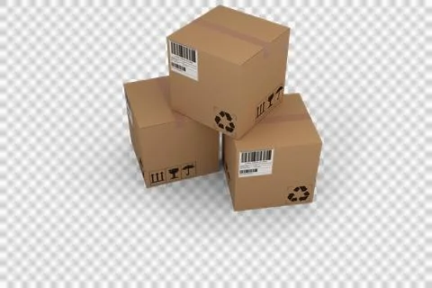 High angle view of cardboard boxes 库存插图