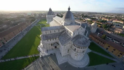 High Angle view of Cathedral Santa Maria Assunta. Aerial view Pisa Stock Footage 191615822