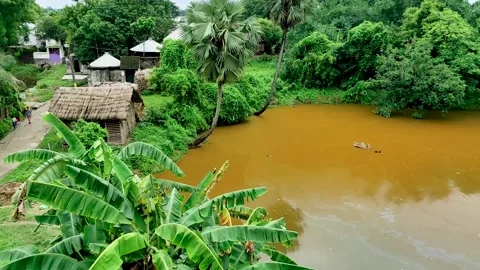 A high angle view of the charm and quiet rhythm of the countryside. Stock Footage 314456202