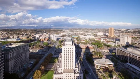 High Angle View of Chinatown and Northeast Los Angeles Video stock 76633081